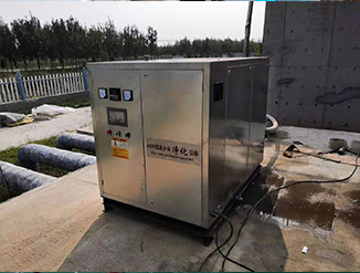 山東濰坊某廢水處理廠采用AOP高級(jí)氧化光催化水處理設(shè)備現(xiàn)場(chǎng)施工圖片